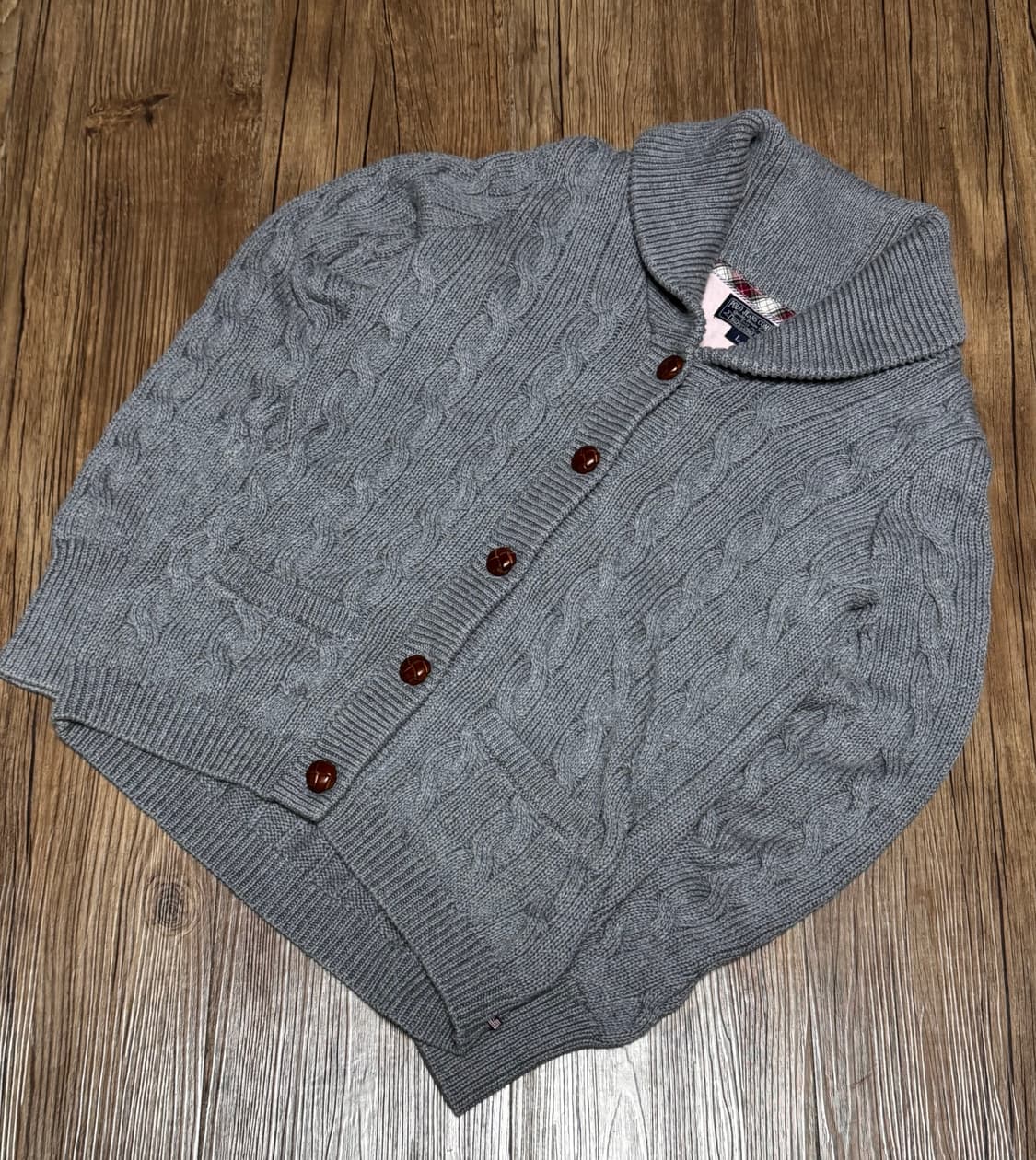 폴로 진스 컴퍼니 슬림핏 캐시미어 면 혼방 숄카라 가디건 상품이미지1