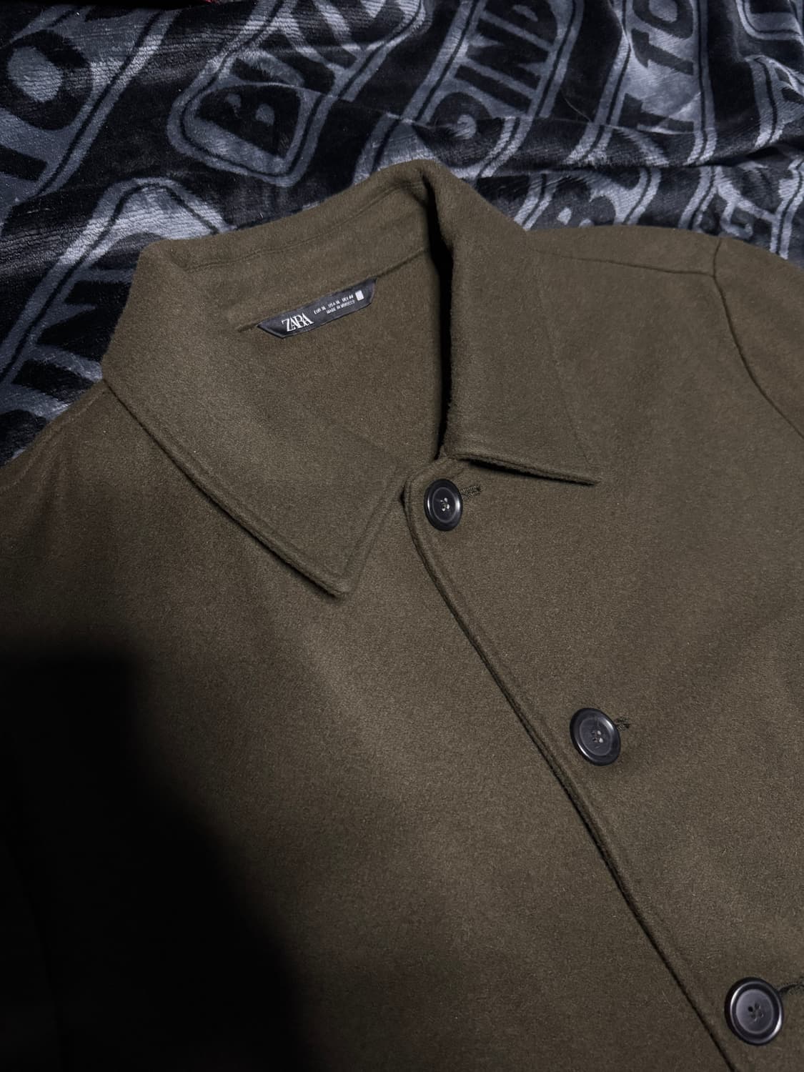 자라 우븐 자켓 윗 포켓 올리브 상품이미지3