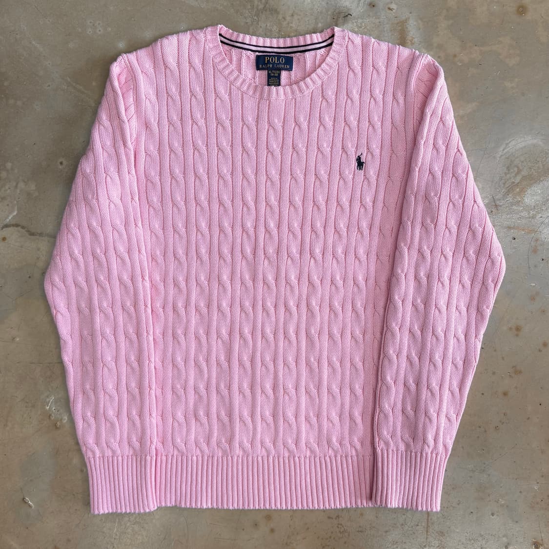XL 폴로랄프로렌 여성용 핑크 케이블니트 상품이미지2