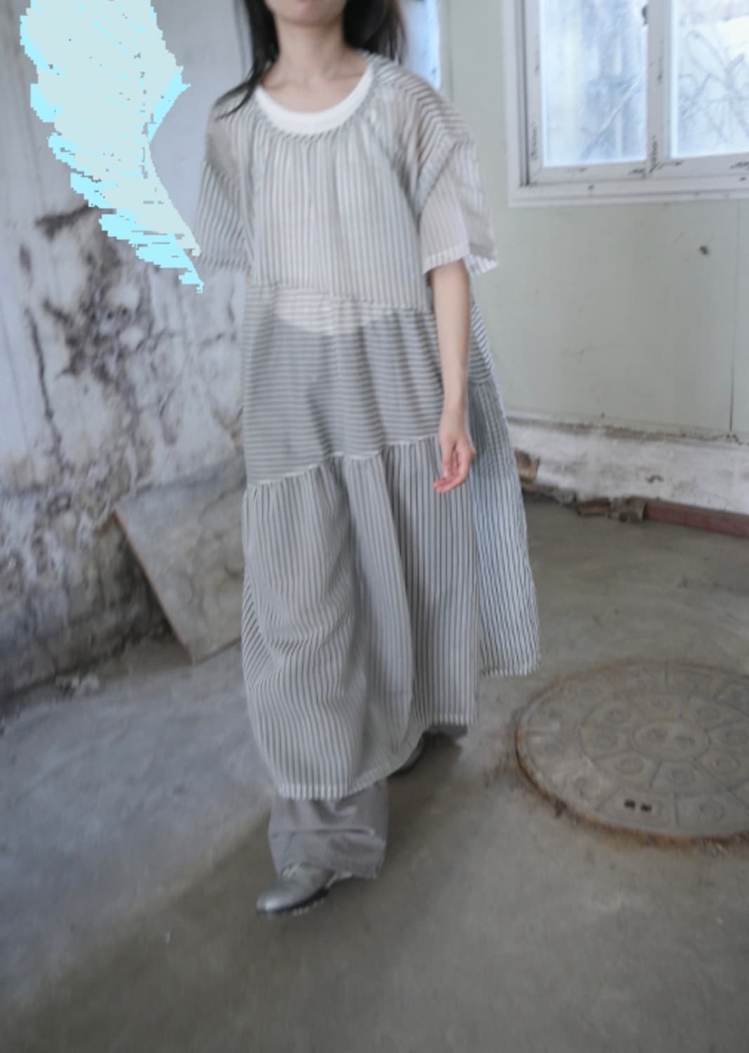 에프터먼데이 see-through stripe dress 상품이미지1