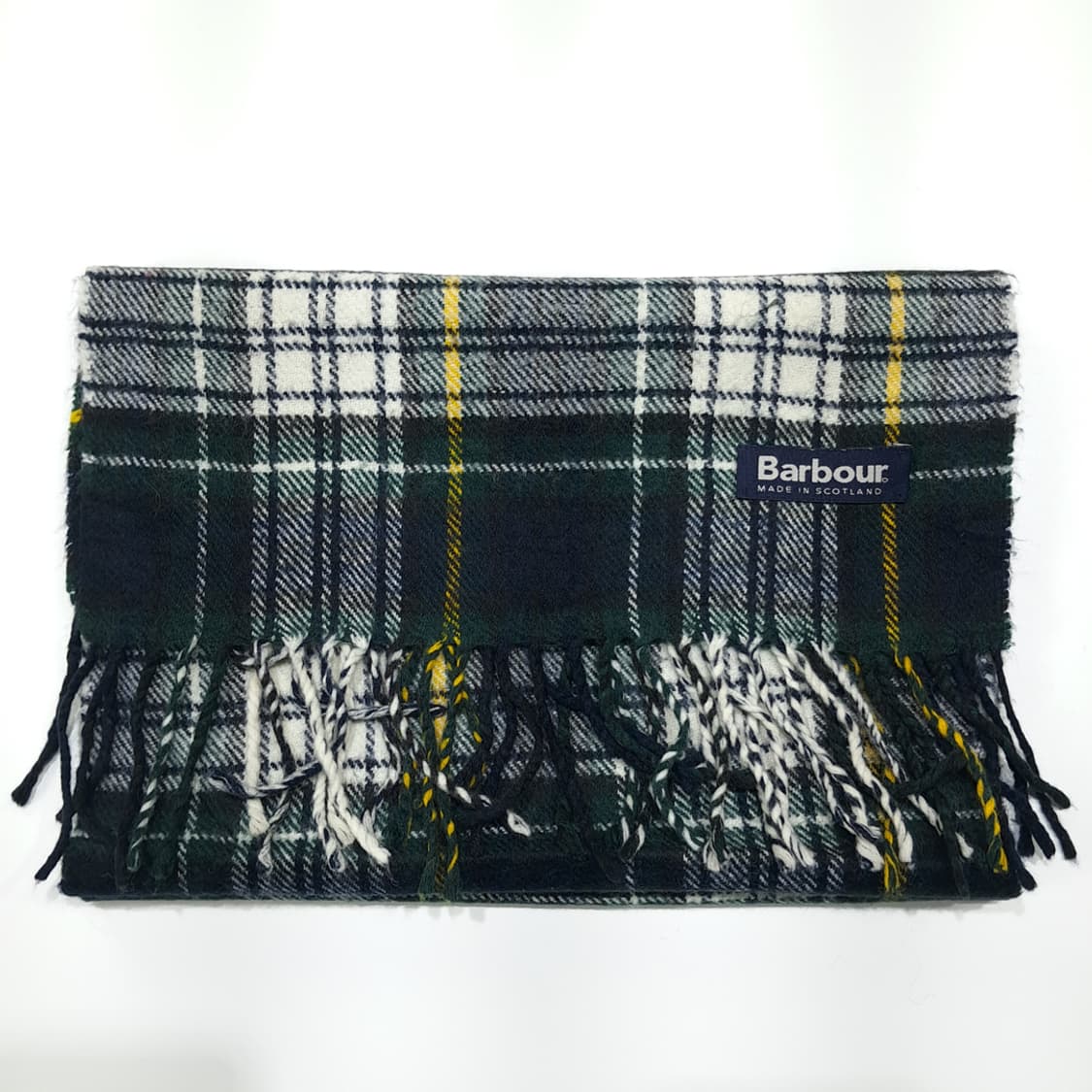 MX496 바버 00s 스코틀랜드판 울 드레스타탄 네이비 머플러 목도리 상품이미지6