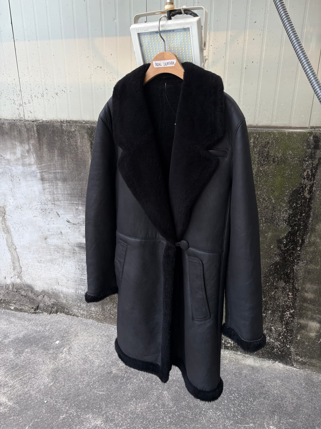 90‘s 타케오 키쿠치 리얼 레더 쉽스킨 시어링 무스탕  상품이미지3