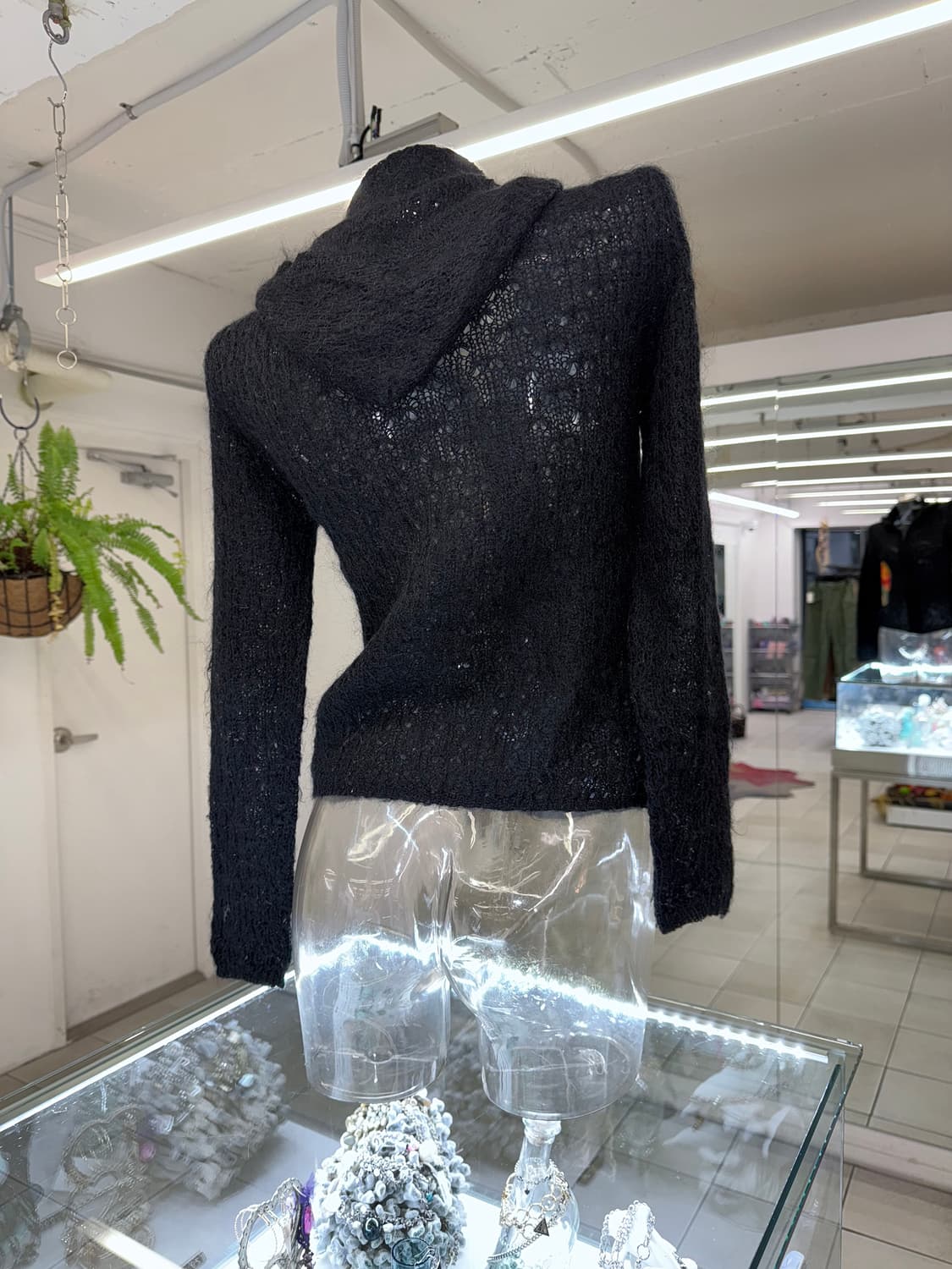 mohair knit zip up hoodie 상품이미지3