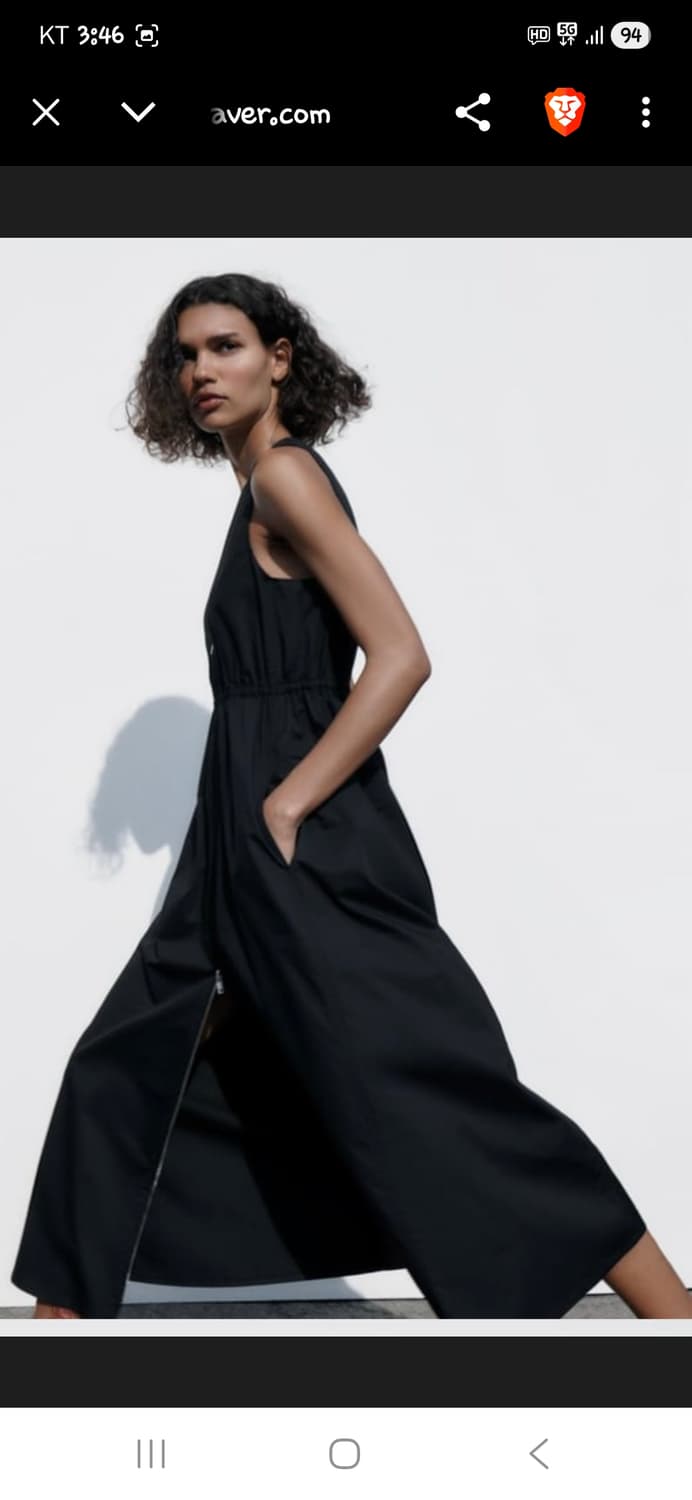 자라 포플린 투웨이지퍼 롱 원피스 L 상품이미지6