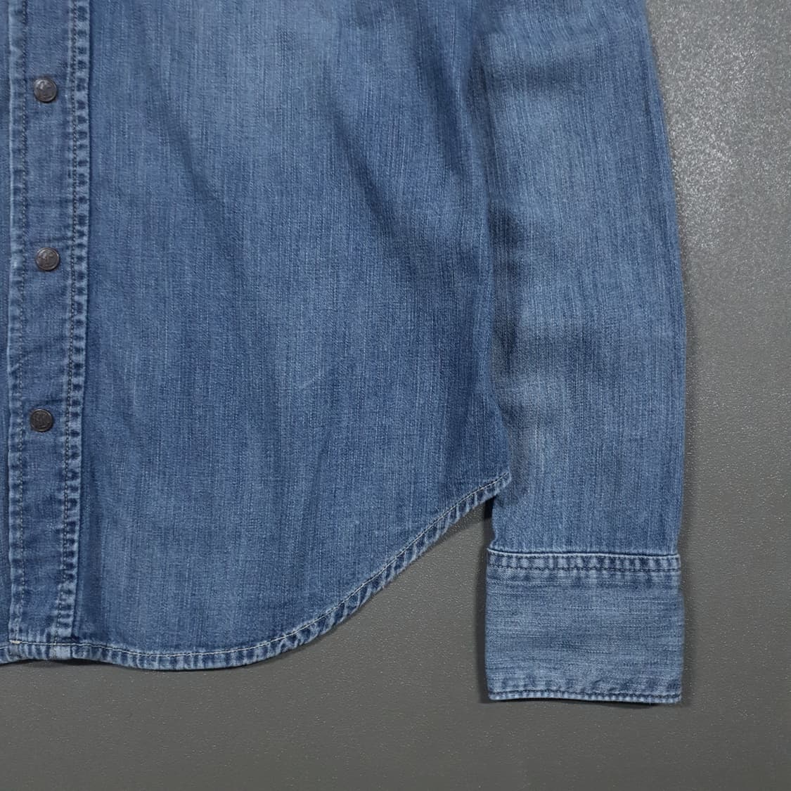 S) 폴로 랄프로렌 오리지널 RL 퀄리티 버튼 포켓 웨스턴 데님 셔츠 상품이미지4