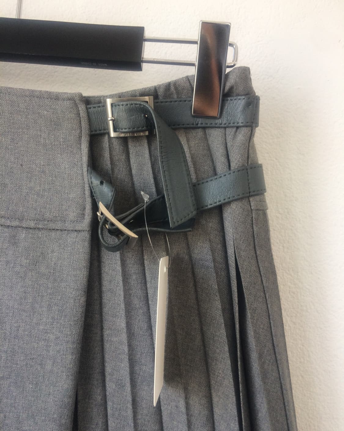 Belted pleats wrap midi skirt 상품이미지4