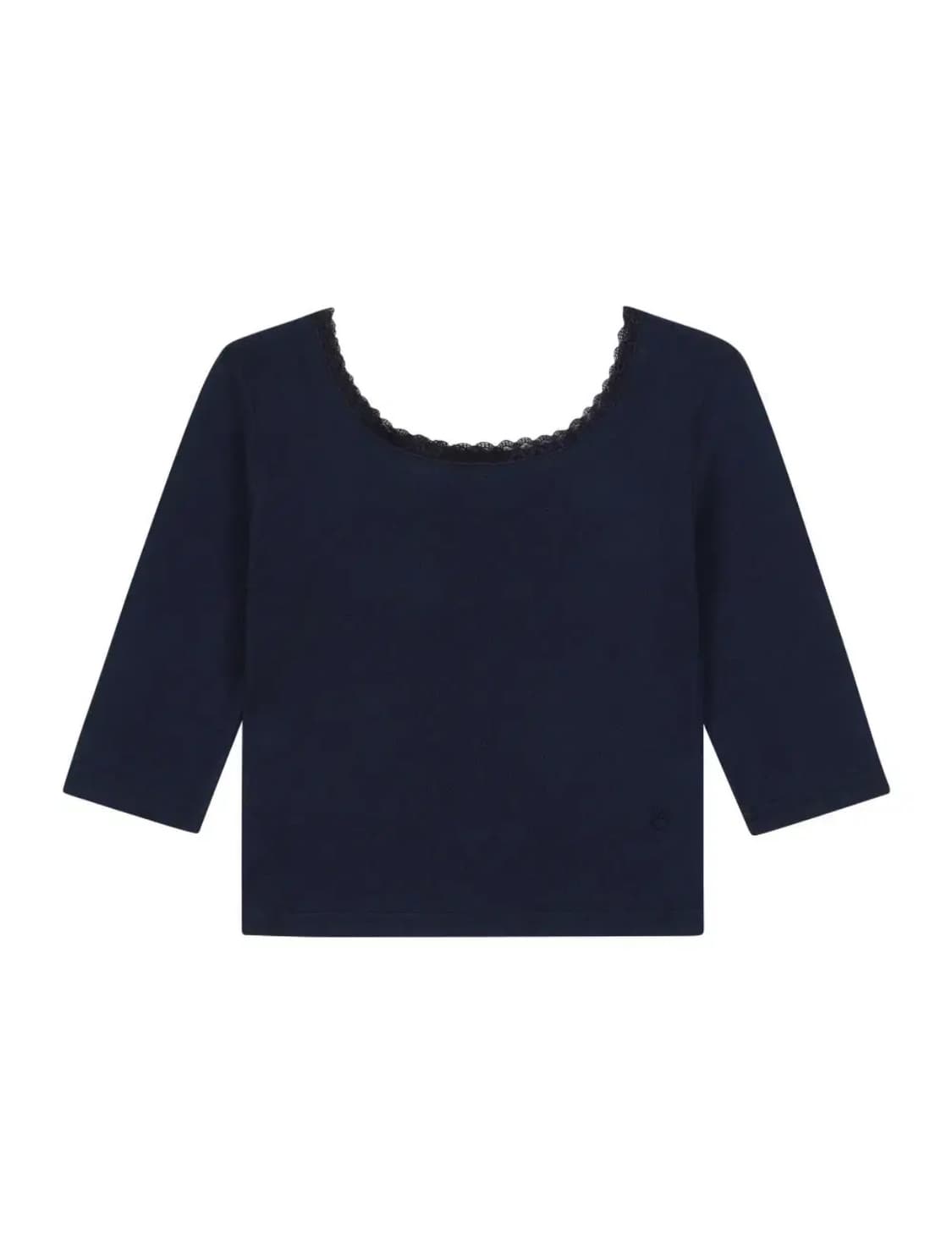 포니즈 ponnies LETTER LACE TOP (NAVY) 상품이미지1