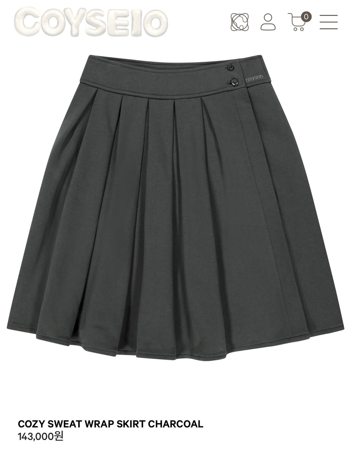 코이세이오 코지 스웻 랩스커트 차콜 2사이즈 상품이미지1