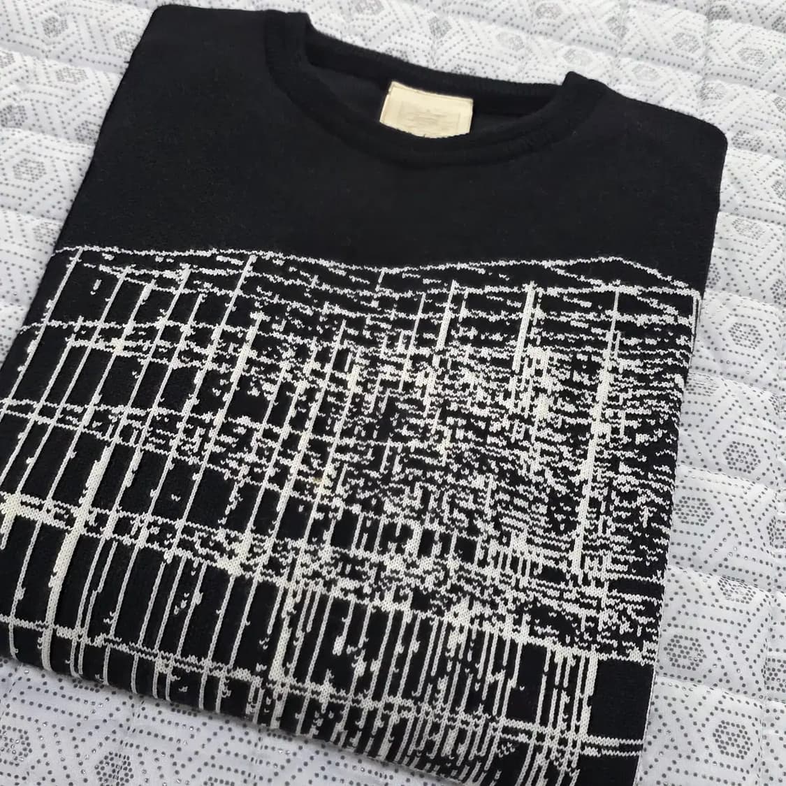 우영미 블랙 프린트 니트 스웨터 100 상품이미지7