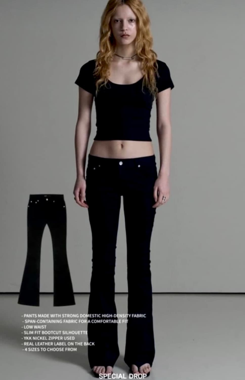 MID RISE BLACK BOOTS CUT PANTS 상품이미지2