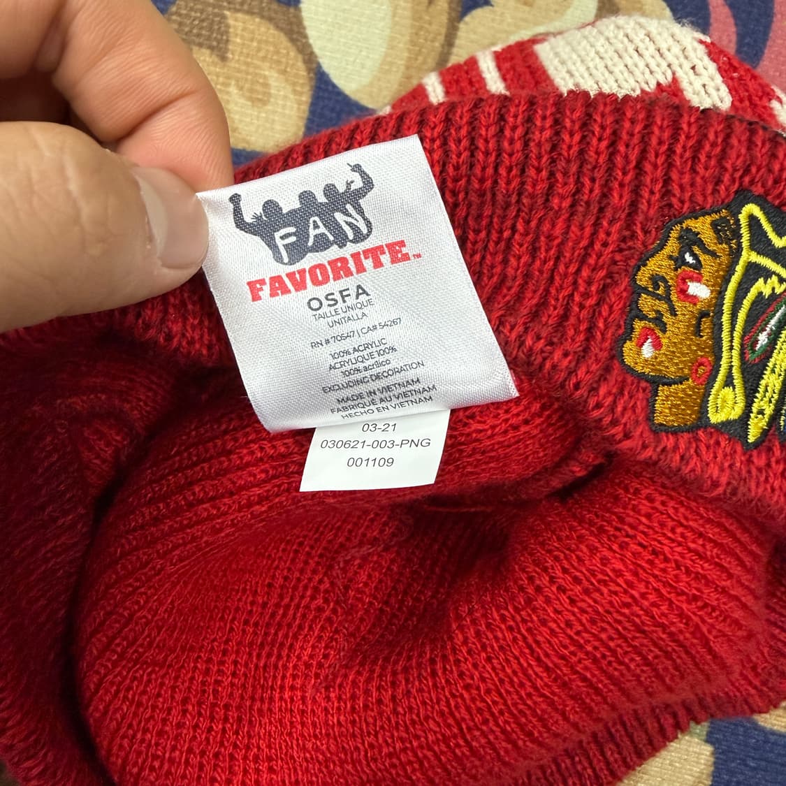 NHL시카고 블랙 호크스 비니(레드) 상품이미지4