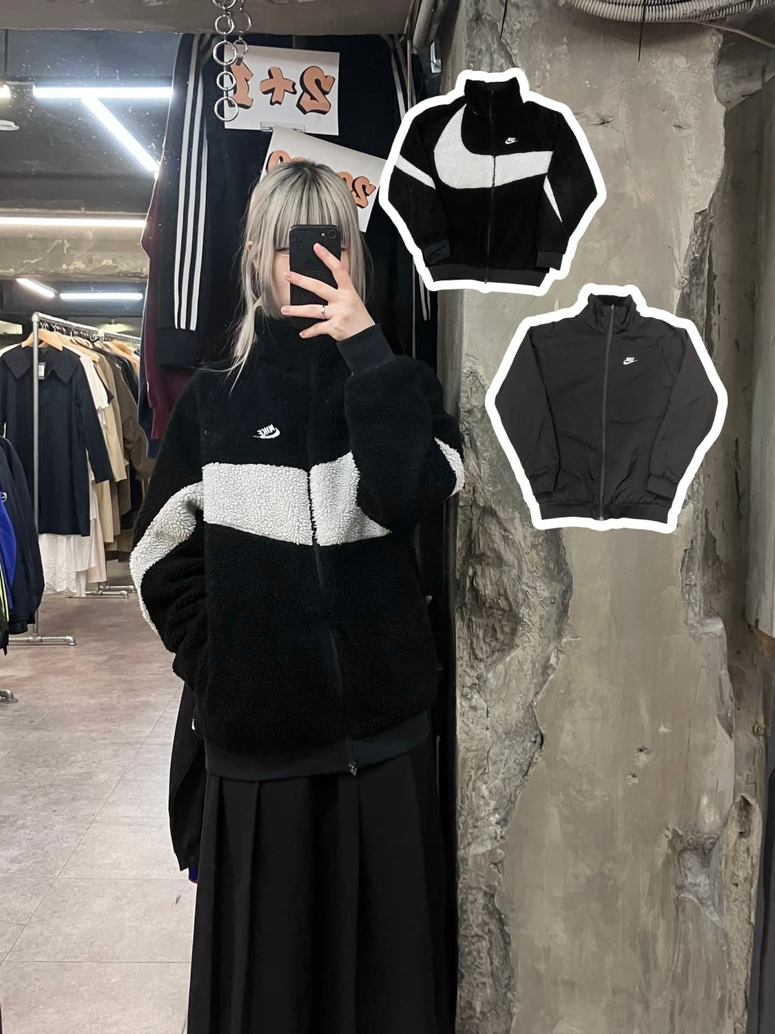 나이키 리버시블 후리스 점퍼 블랙 M  #csz3709 상품이미지1