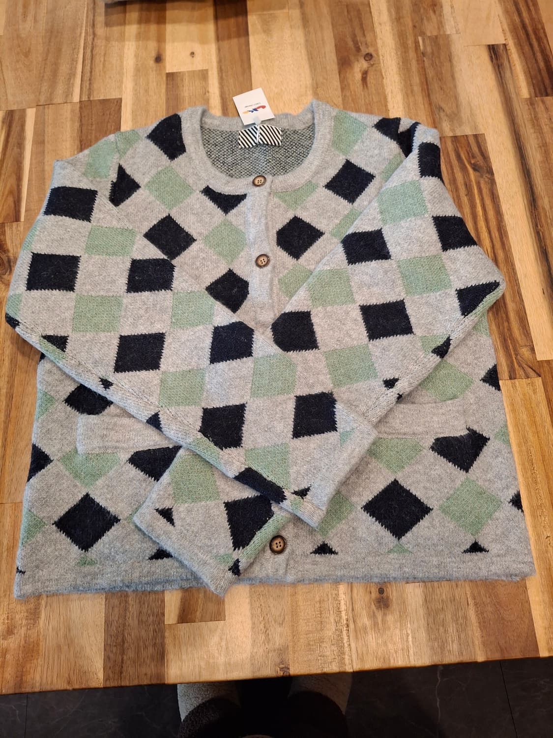 (마지막특가) 피그먼트 아가일 패턴 가디건 새상품 상품이미지1