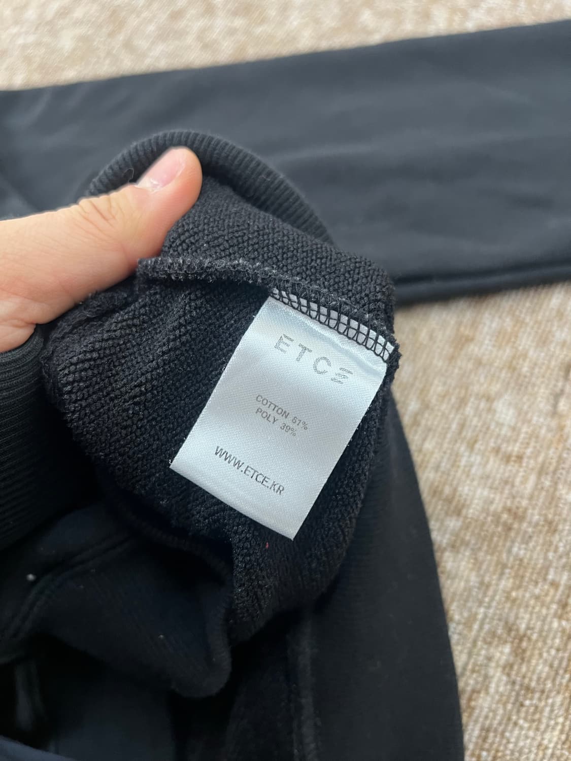 ETCE 오버핏 블랙 후드티 M 상품이미지5