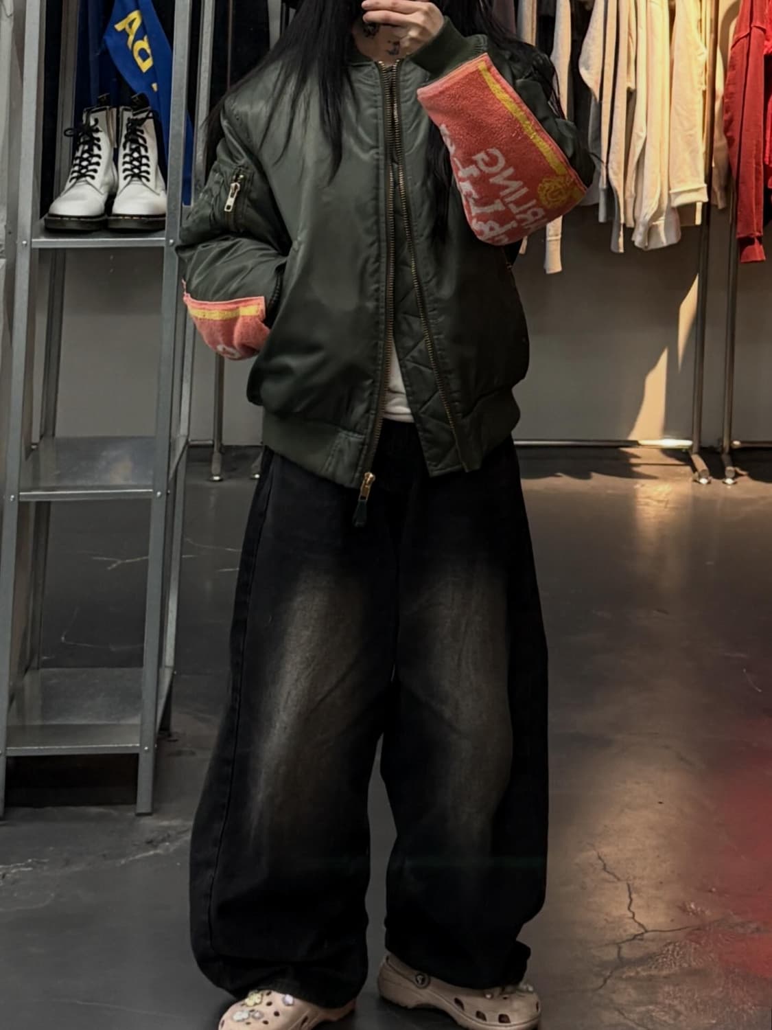 SEOUL COLLECTION 스트리트웨어 패치 항공점퍼A3705  상품이미지1