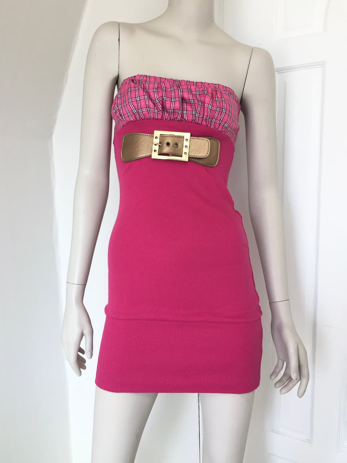 VIVI Wide Belt Tube TopP Pink Dress 상품이미지2
