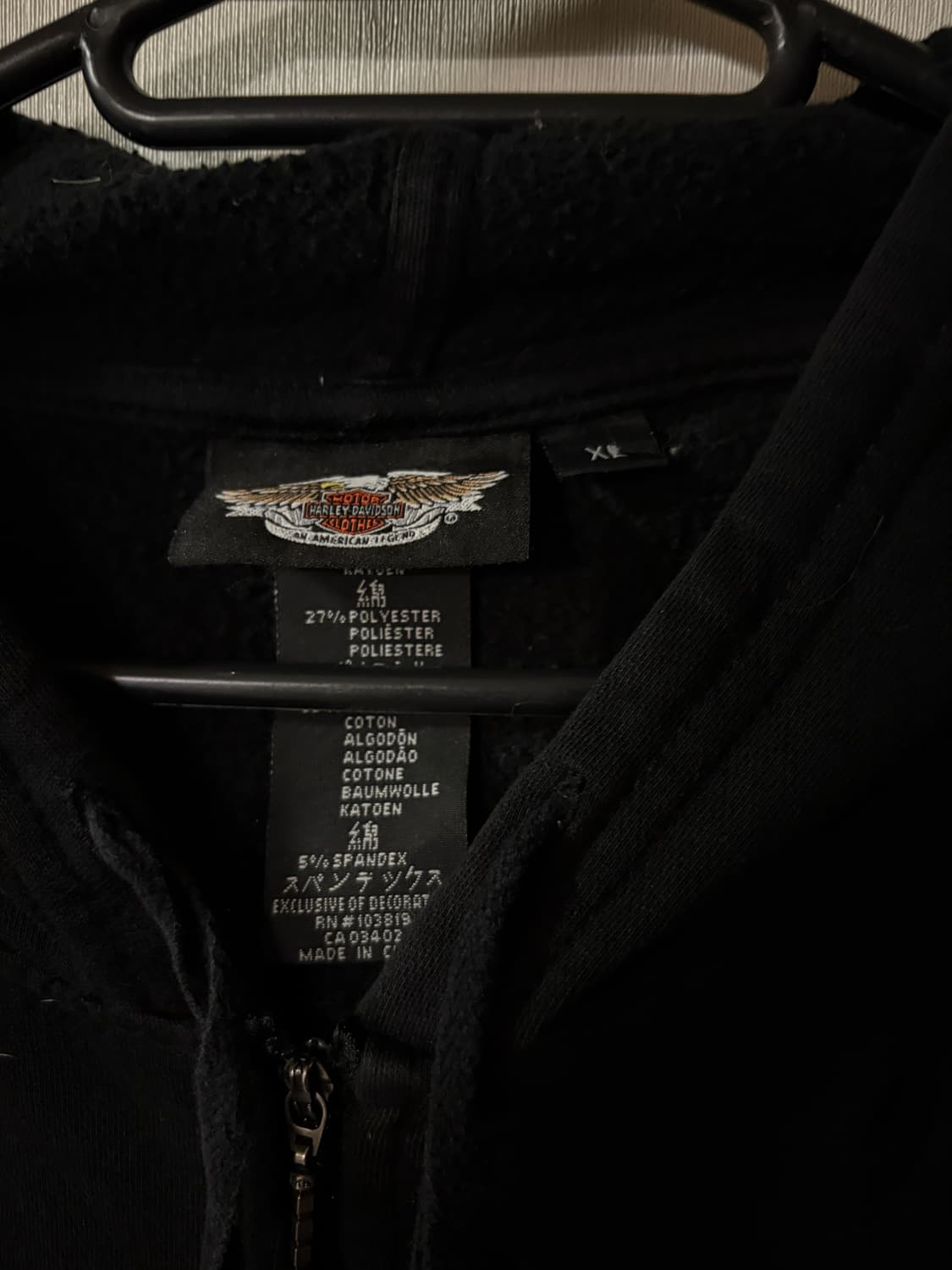 할리데이비슨 블랙 후드집업 상품이미지3