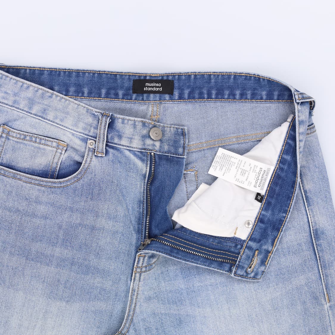 32 무신사 연청 와이드 데님팬츠 0423H1 상품이미지4