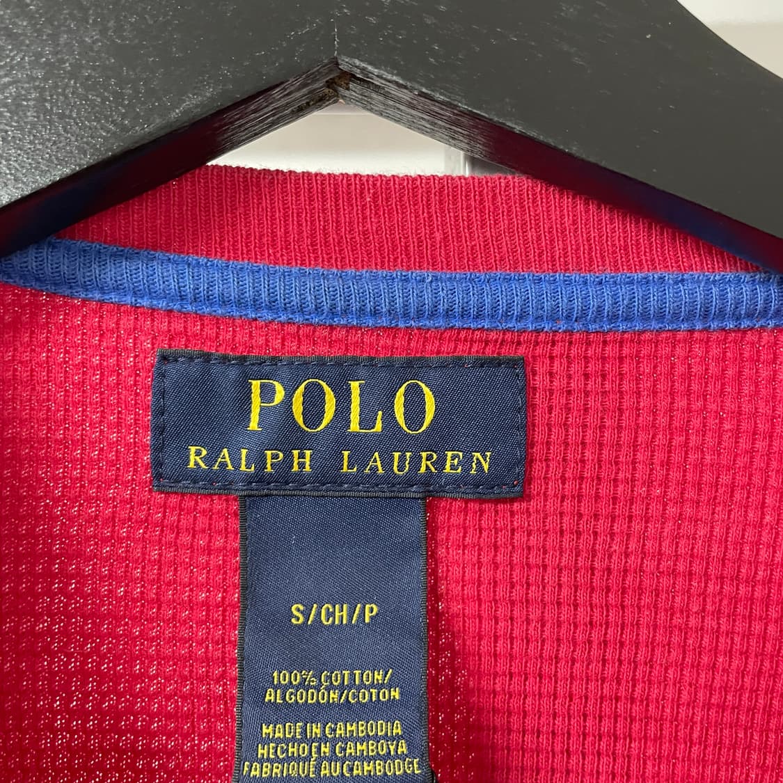 폴로 랄프로렌 와플 긴팔 티셔츠 레드 S 상품이미지5