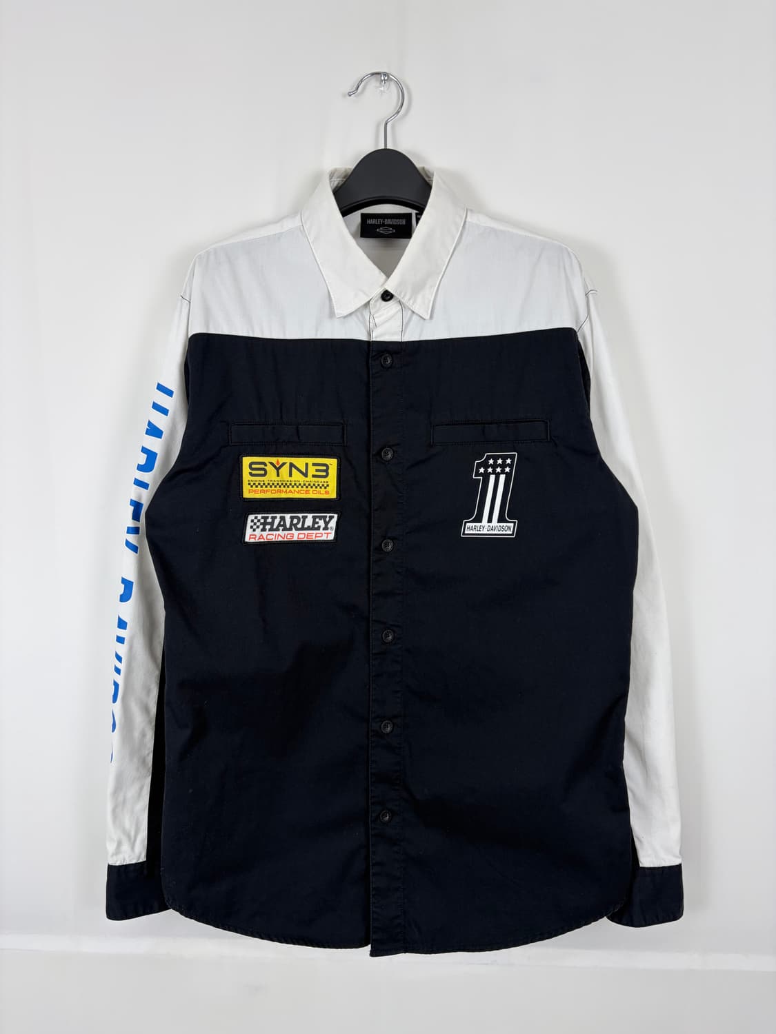 a107) 할리데이비슨 #1빅토리 컬러블록 셔츠 상품이미지1