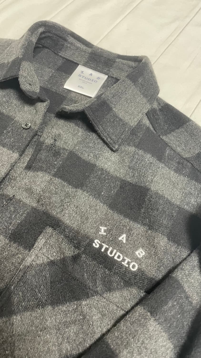 XXL 아이앱 스튜디오 깅엄 체크 셔츠 블랙 화이트 상품이미지2