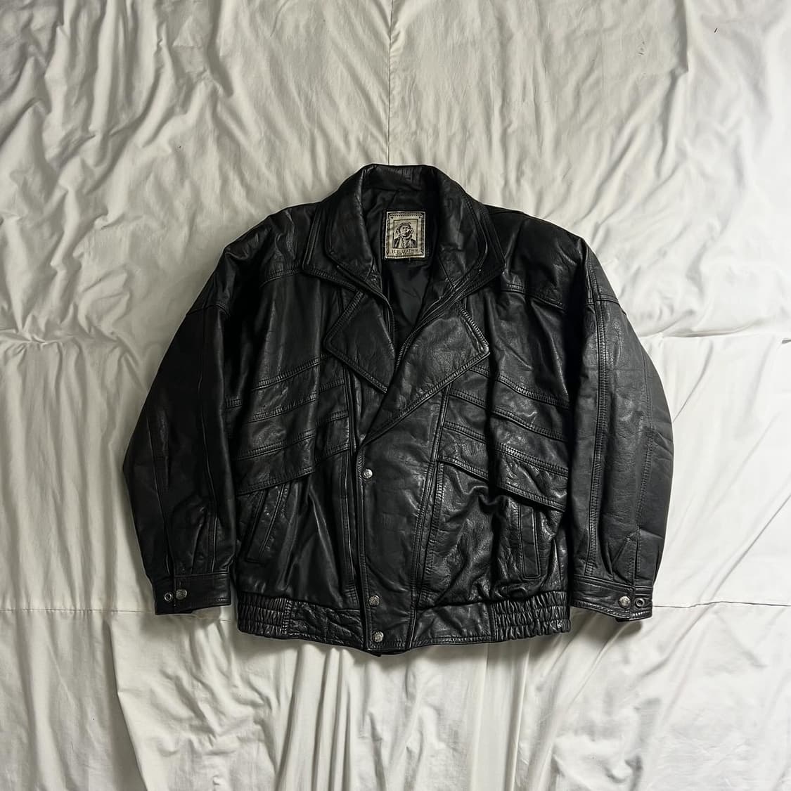 90s 빈티지 소가죽 블루종 자켓 웨스턴 상품이미지1
