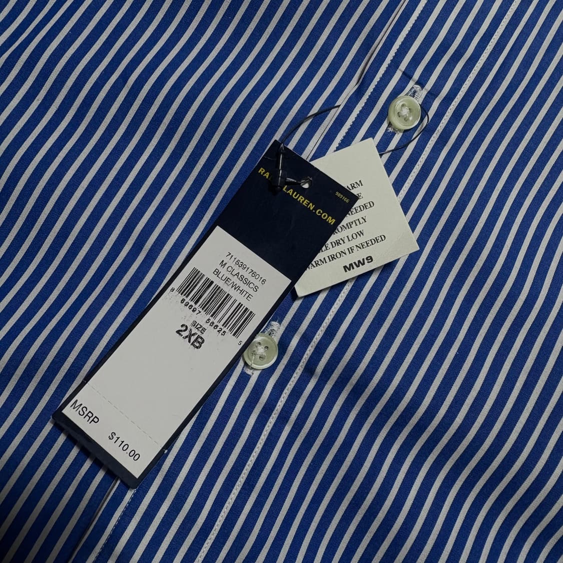 폴로 신형 블루 스트라이프 셔츠 2XB 상품이미지6
