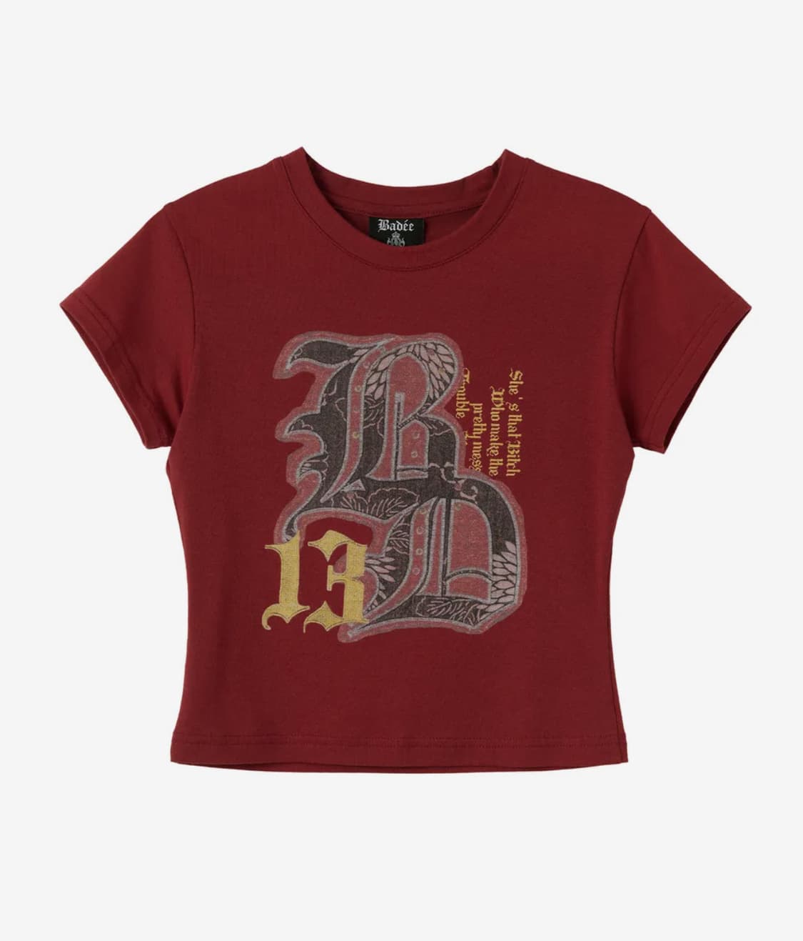 배디 badee English Printing Crop Top y2k반팔 상품이미지1