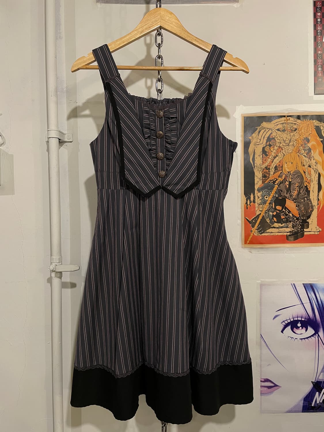 axes femme 엑시즈팜 스트라이프 그레이 원피스 상품이미지2