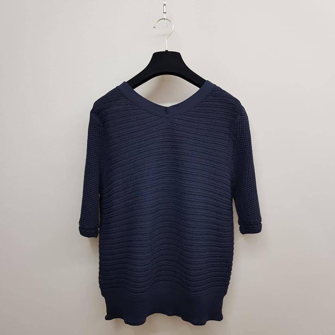 한섬 마인 2022 버튼 디테일 하프 슬리브 니트 F사이즈 상품이미지4