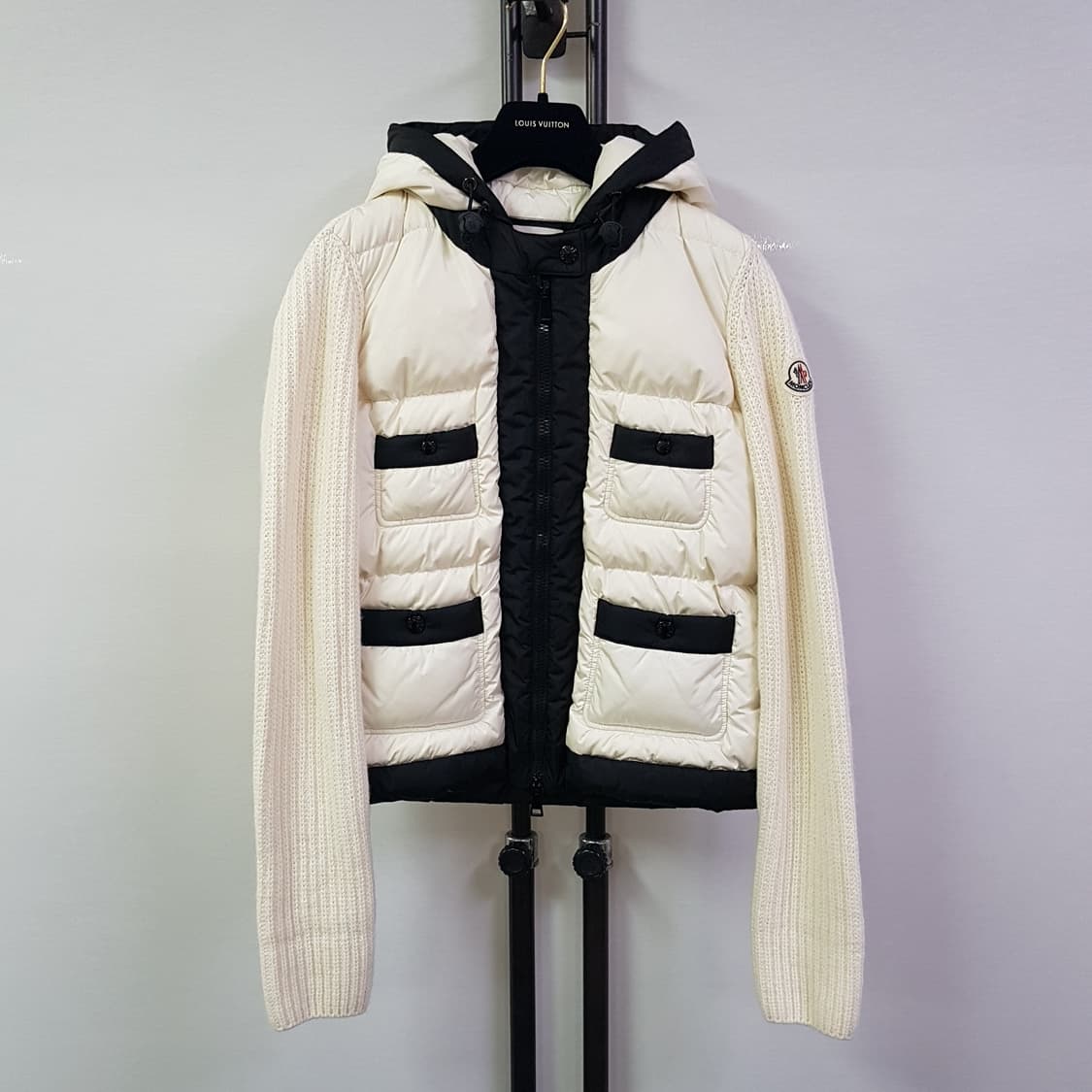몽클레어 TRICOT 믹스 니트 패딩 재킷 크림 S 상품이미지1