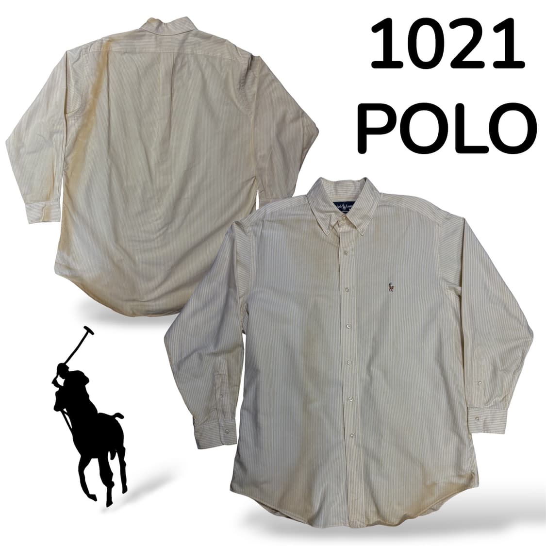 폴로 스몰 로고 스트라이프 옐로우 패턴 셔츠 32 상품이미지1