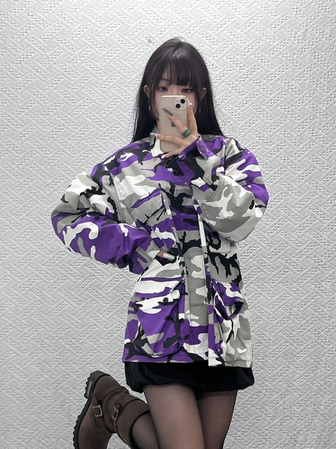 로스코 스트릿 밀리터리 BDU 퍼플 카모 워크 자켓 M C10668 상품이미지1