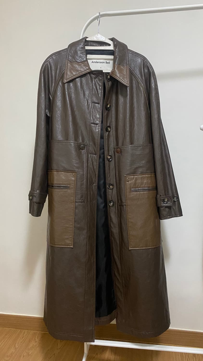 앤더슨벨  코트  AMBER FAUX LEATHER COMBO COAT 상품이미지8