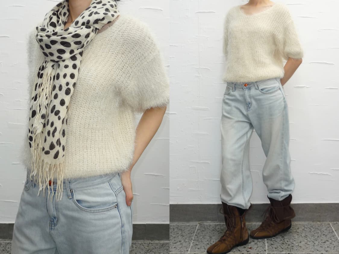 Fur white knit 상품이미지1