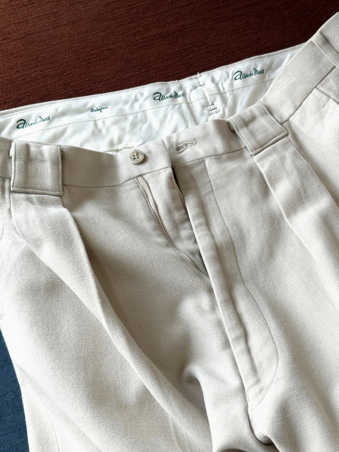 Brushed cotton two tuck wide chino pants 상품이미지2