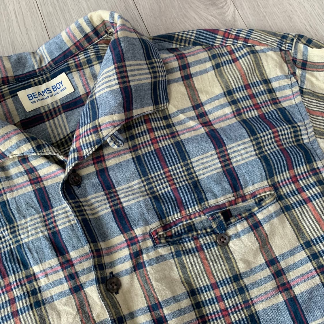 빔즈보이 마드라스 체크 이탈리안 카라 반팔셔츠 상품이미지5