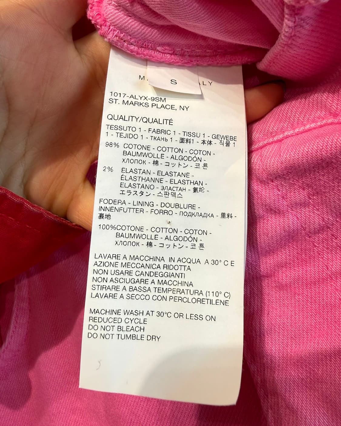 1017 알릭스 9sm 핑크 데님 카고 팬츠  상품이미지10