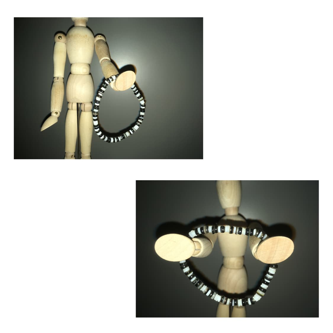 [악] 빈티지 블랙&화이트 비즈팔찌 상품이미지3