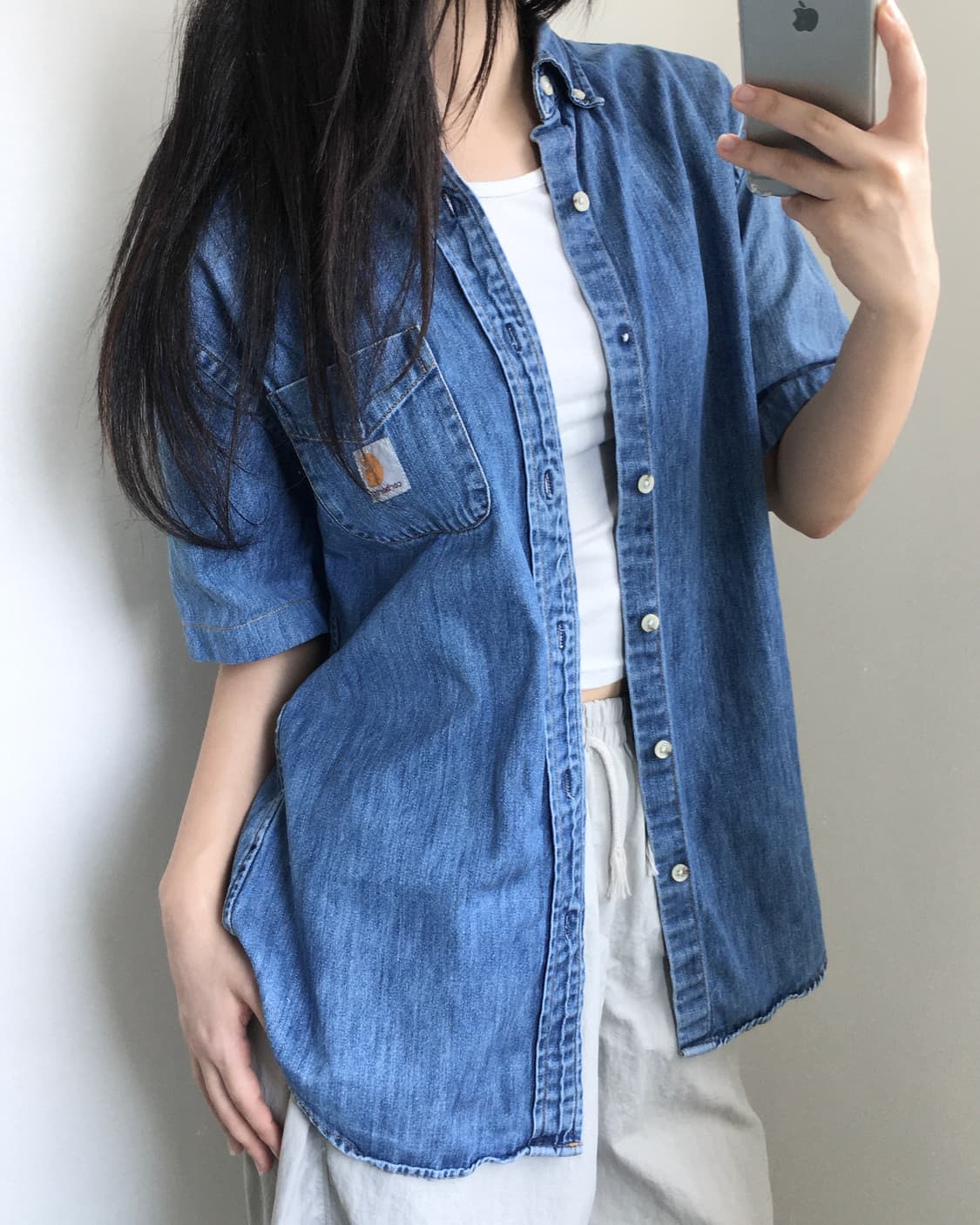 Carhartt 칼하트 데님 반팔 셔츠 상품이미지3