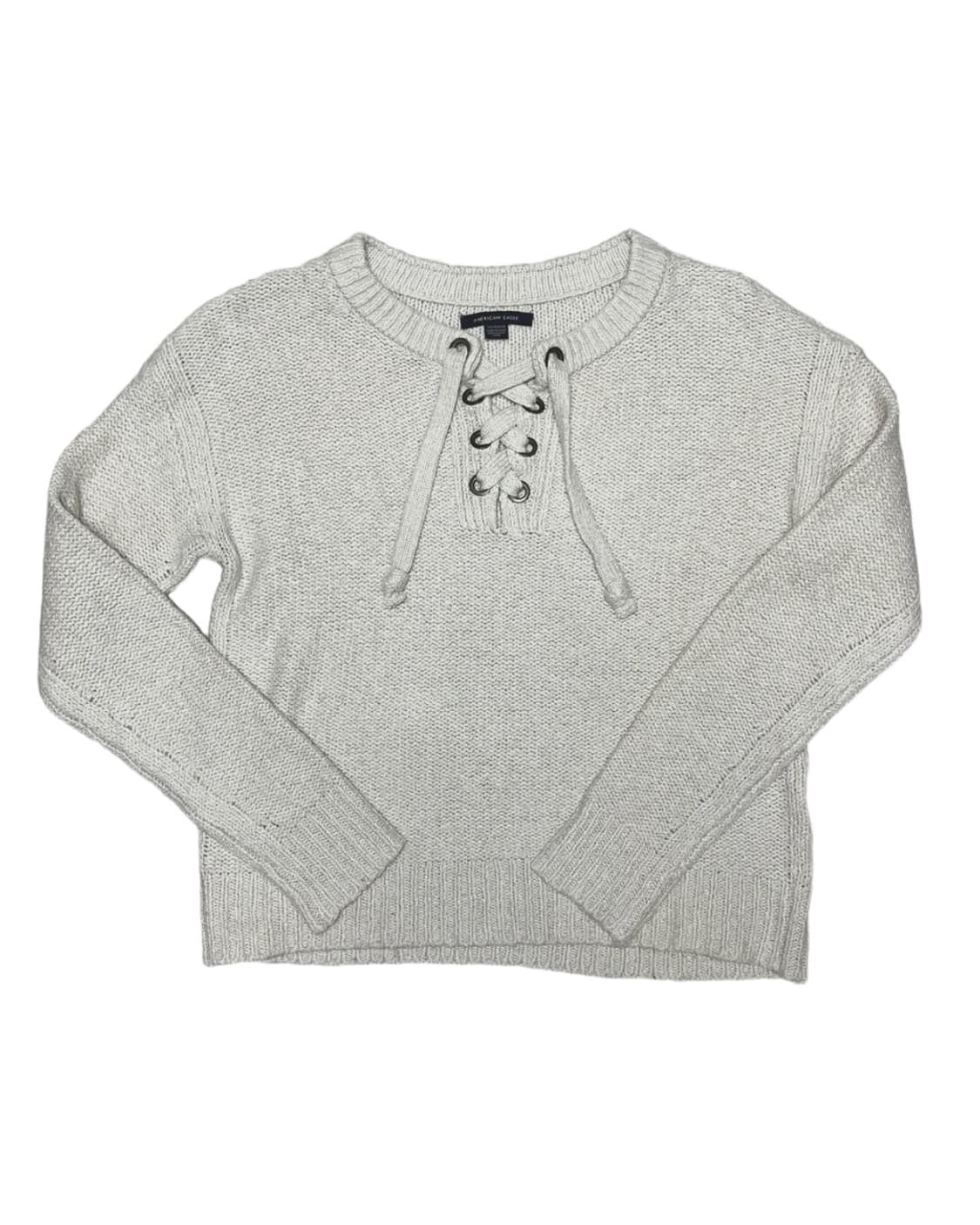 Ivory lace up knit 상품이미지1