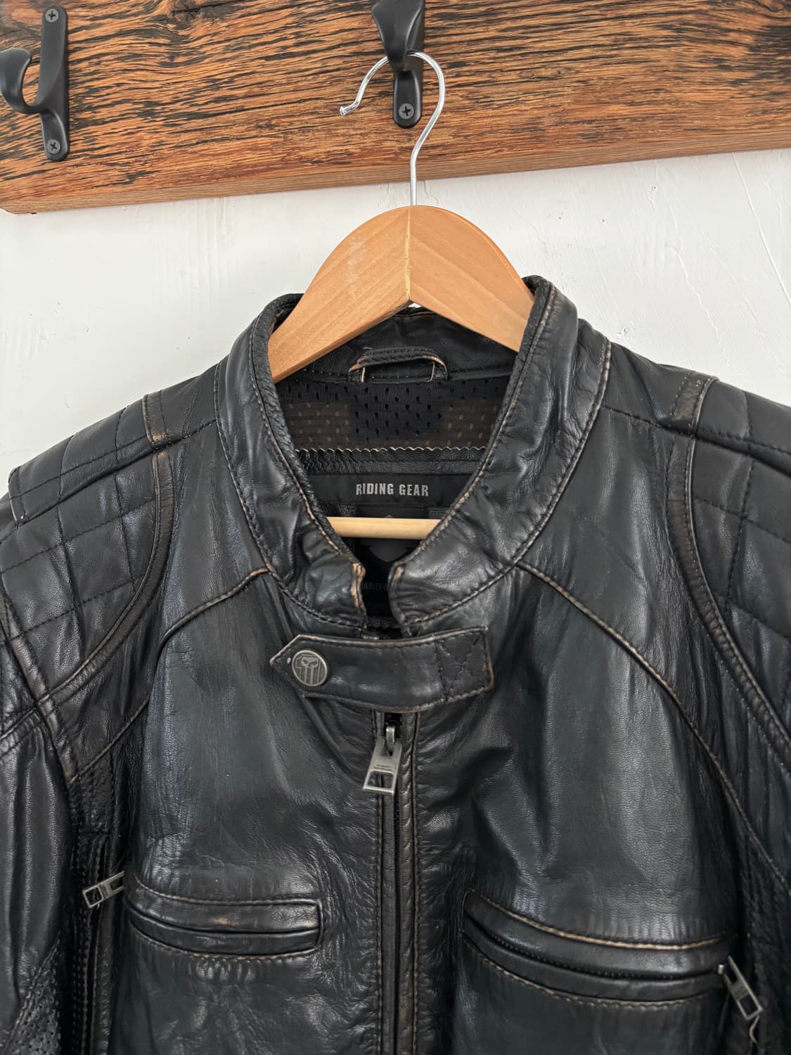 Harley Davidson 할리데이비슨 블랙 가죽 라이딩 기어 자켓 상품이미지5