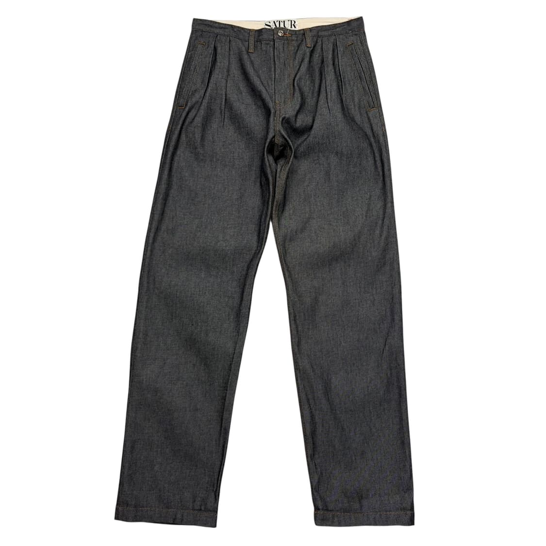 세터 카이엔 원턱 흑청 데님 팬츠 33 inch 상품이미지1