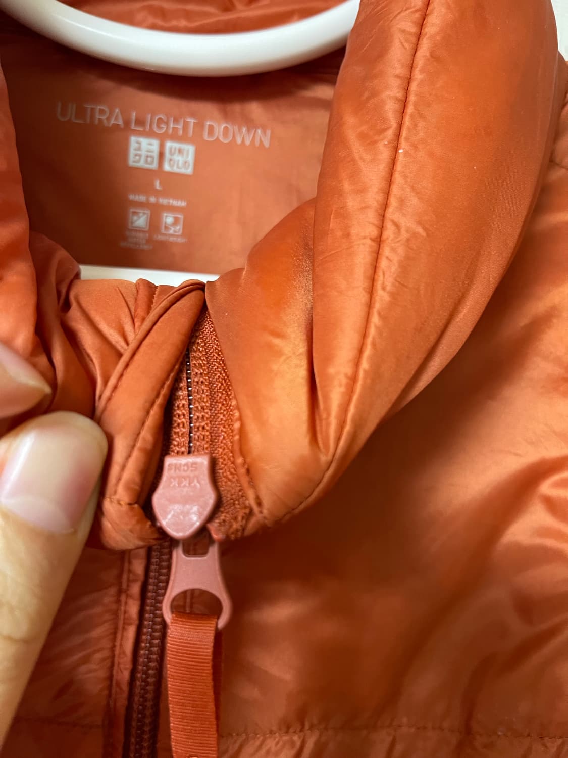 유니클로 정품 울트라 라이트 다운 패딩자켓 오렌지 L 상품이미지6