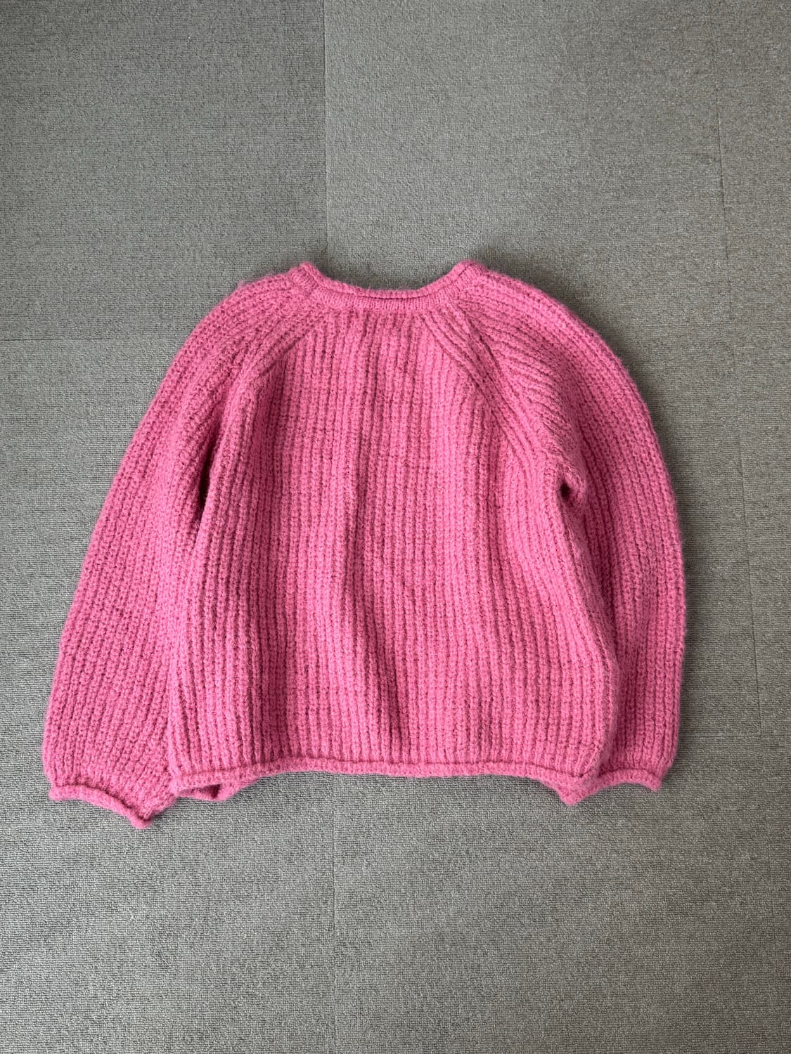 셔틀랜드 버진 울 핑크 피셔맨 니트 상품이미지5