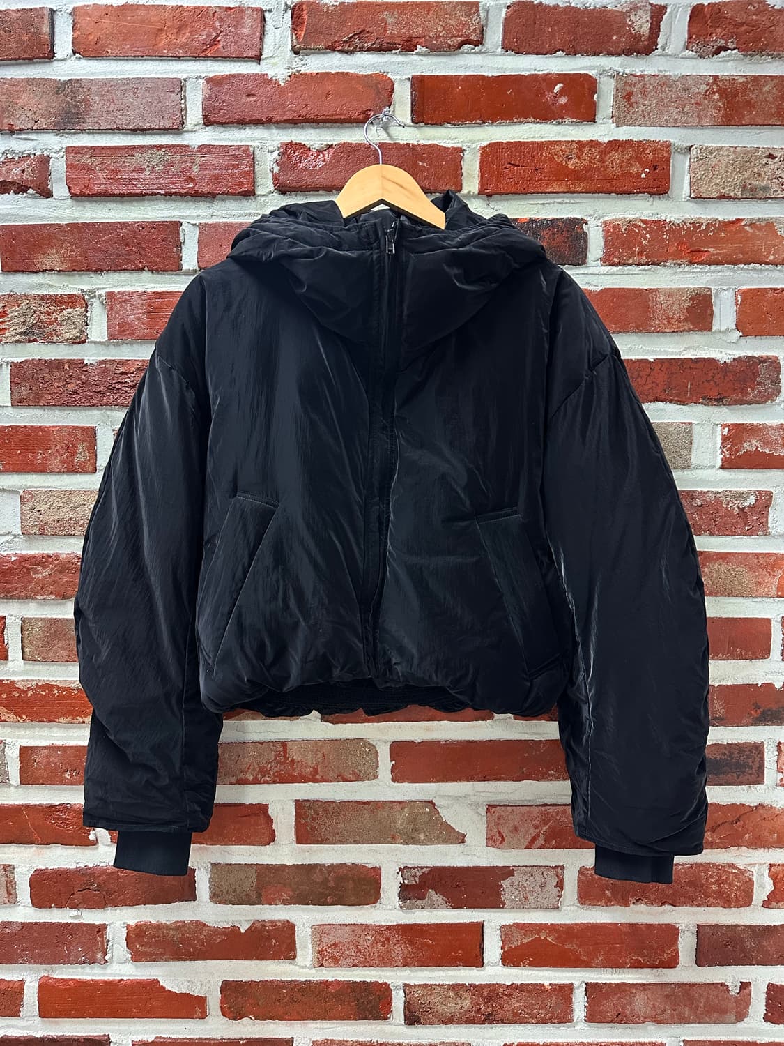 (OS)MURUA 글로시 크롭 패딩 상품이미지2