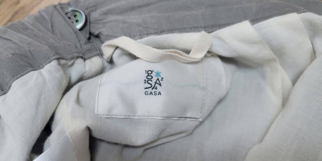 일본브랜드 GASA  가사  플라워 패치 린넨 팬츠 상품이미지8