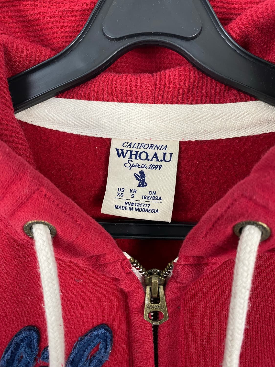 후아유 WhoAU 레드 후드집업 S <650> 상품이미지4