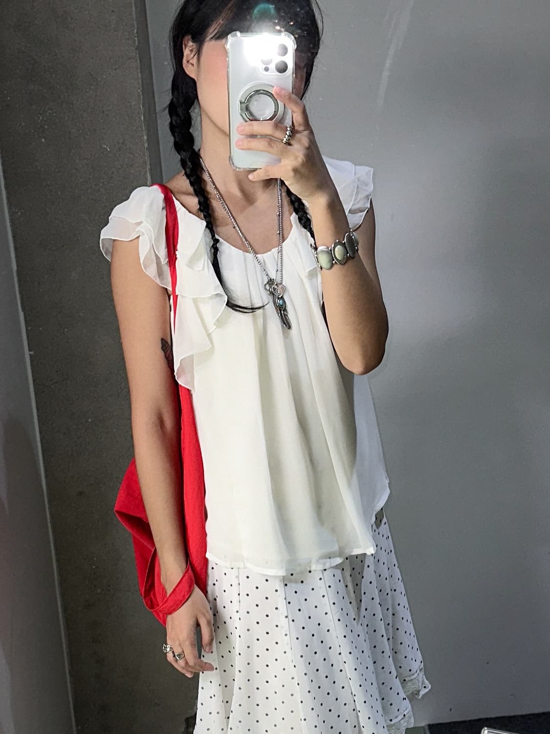ivory frill sleeve top 상품이미지5