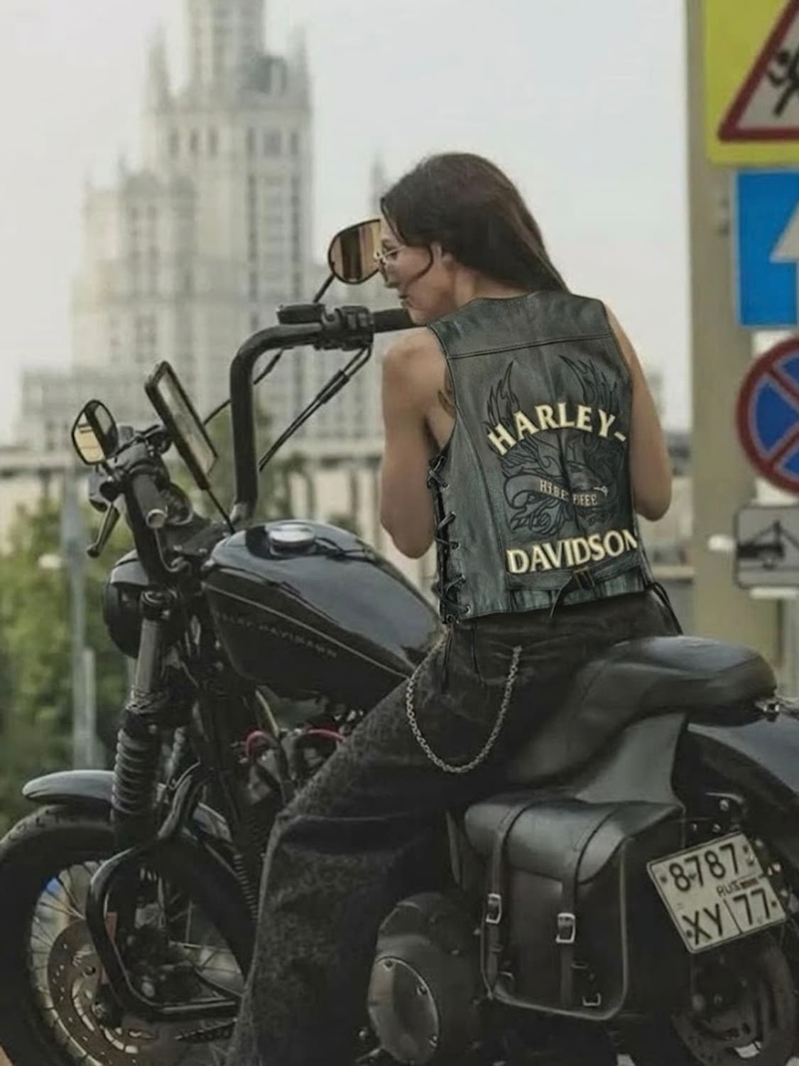 할리데이비슨 90~00’s 소가죽 빅로고 베스트 자켓  상품이미지2